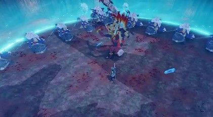 修洛巴罗特召唤哥布林列阵，剑盾哥布林手持风之盾组成冲锋阵型，地面泛起能量波动