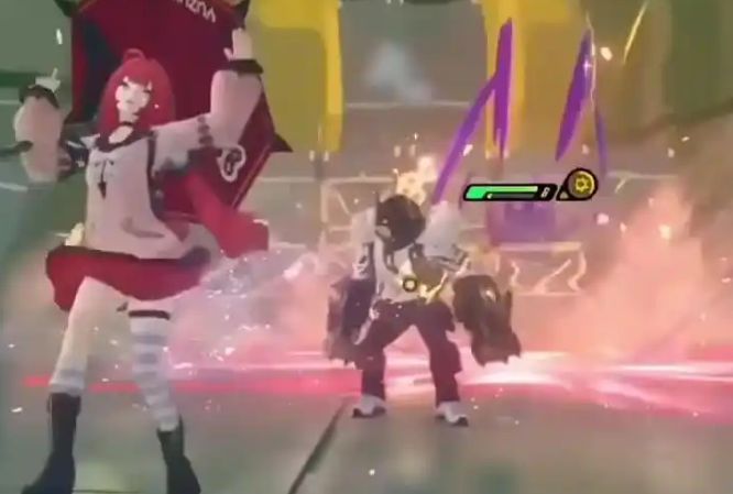 战斗界面展示浮波柚叶在场时敌人异常条加速填充，团队输出角色紧随其后释放大招