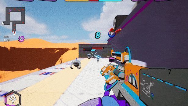 AI.VI站在被解放的矿区高处，身后是欢呼的矿工机器人，远处夕阳映照着倒塌的企业标志