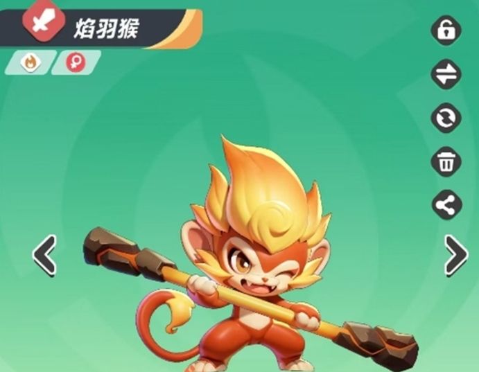 火猴子与水灵儿同屏作战，火属性攻击与水系增益效果交织，显示暴击率飙升