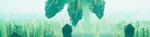 动态演示：城市昼夜交替，市民在街道行走，士兵巡逻城墙，突然一道闪电从天而降击毁房屋