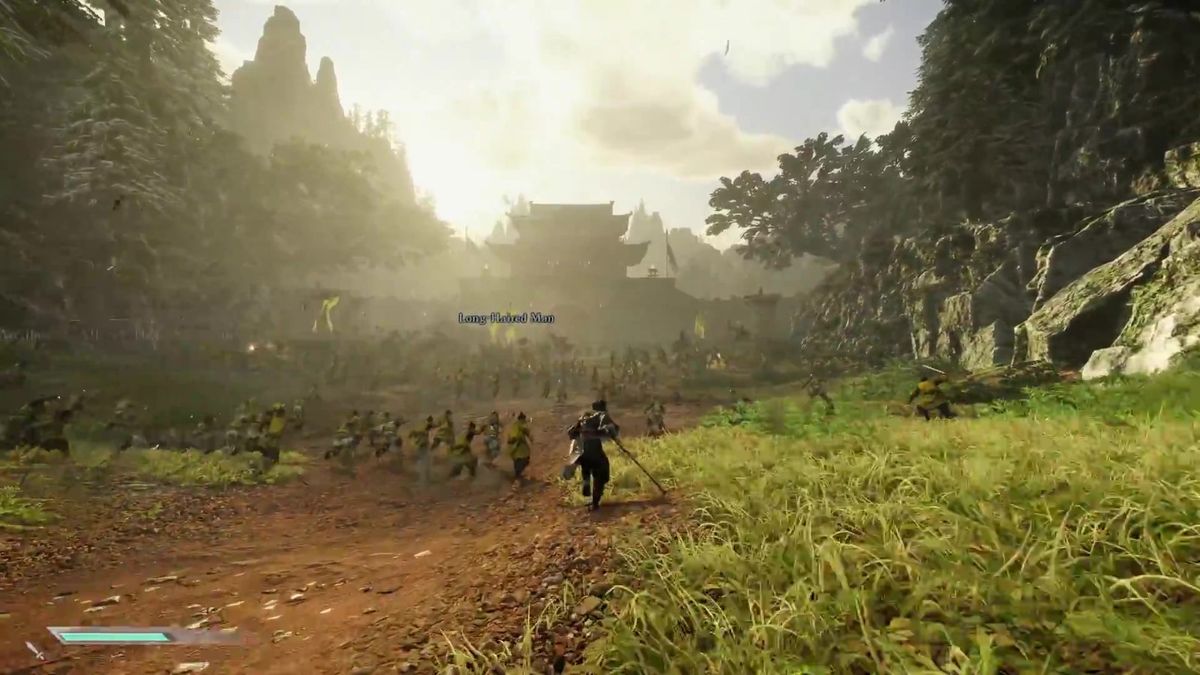 主角站在高处俯瞰战场，风衣猎猎，背景硝烟弥漫