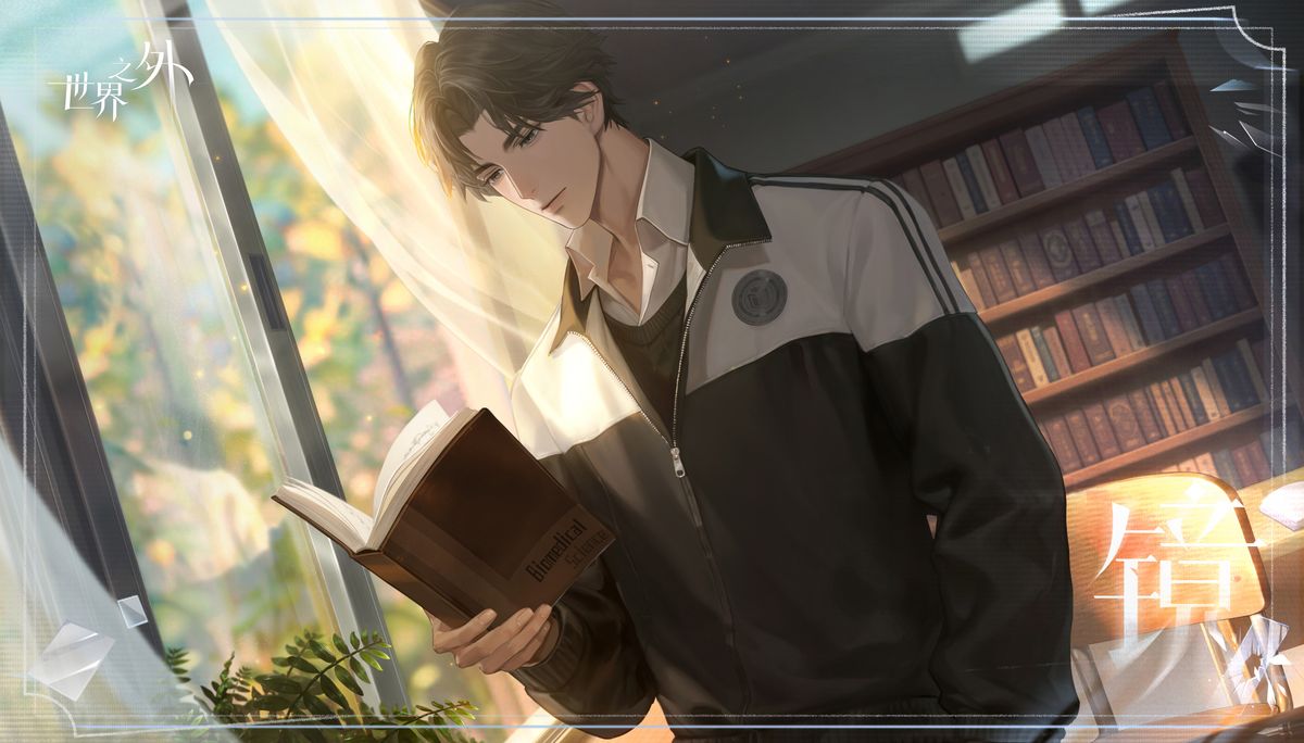 易遇「镜」站在镜面前，镜中倒影与本体动作相反，充满诡异感