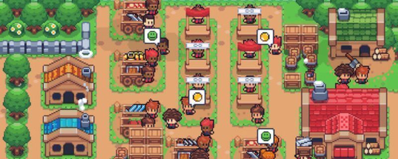 游戏主界面展示，一座小巧精致的田园小镇静静坐落在电脑桌面角落，周围是现实中的文件图标，形成虚实交融的奇妙画面