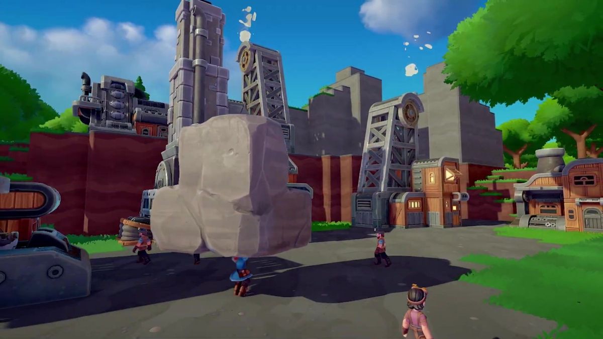 玩家角色高速奔跑在湖面上，身后溅起巨大水花，远处有村民被怪物围攻