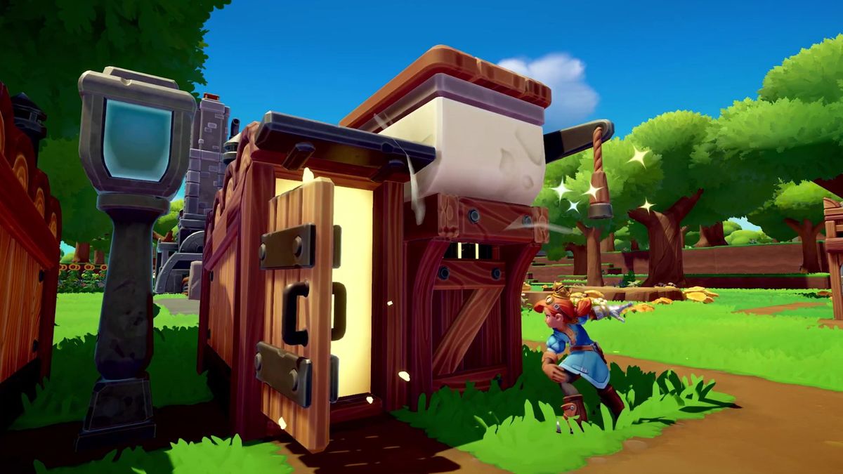 被污染的土地呈现灰黑色，作物枯萎，周围有变异怪物游荡