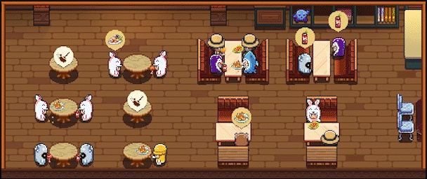 玩家正在编辑酒馆布局，拖动家具进行摆放，界面清晰直观