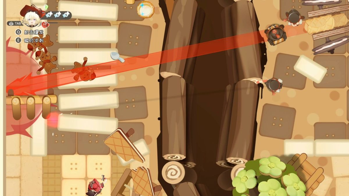 游戏UI界面展示，技能栏与衣装状态清晰可见，整体设计风格甜美科技感