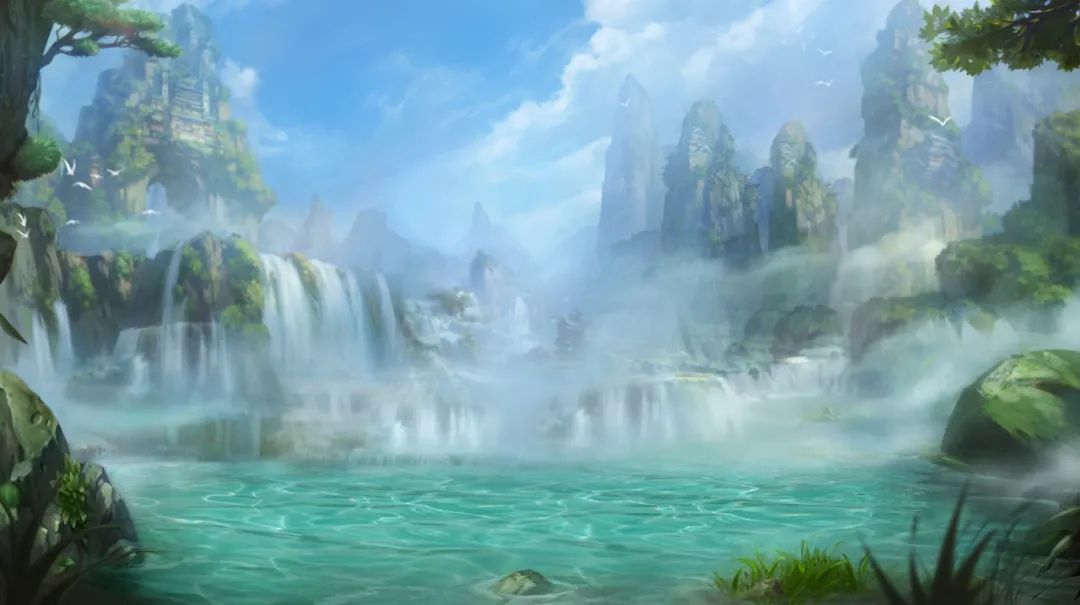 游戏内展示的慕容门派技能特效，剑光如虹，身法飘逸，背景为古风江湖场景