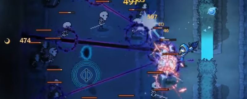 《The Slormancer》游戏中技能投射物撞击墙壁后反弹的视觉效果，显示法术弹道在障碍物间多次弹射的轨迹