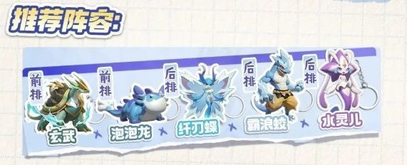 玄武与泡泡龙并肩作战场景，玄武龟甲厚重，泡泡龙口吐水泡，形成防御屏障