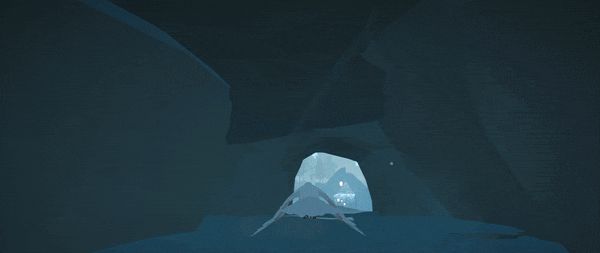 动态画面：乌鸦将一枚发光的信物放入石龛中，灵魂缓缓升空，化作点点星光离去