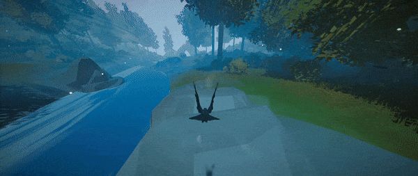 GIF动画：乌鸦从高处坠落后轻巧翻身，振翅重新飞起，动作流畅可爱