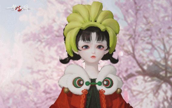 《一梦江湖》头挂·不焦不造佩戴效果，角色头顶一串金黄香蕉，风格幽默诙谐