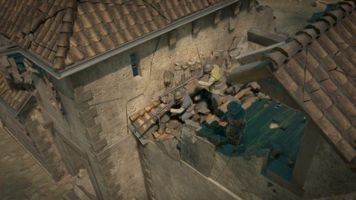 《散兵坑》更新宣传图，展示士兵在硝烟弥漫的战场上持枪冲锋的震撼场景