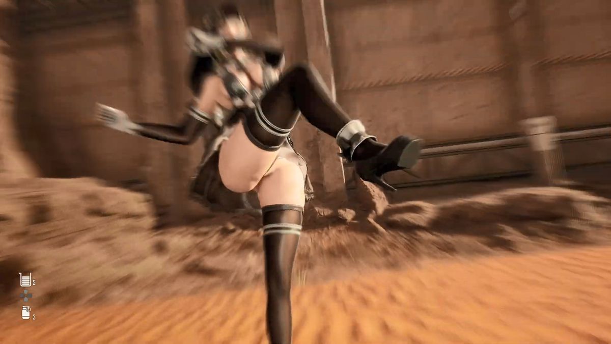 《星刃》中伊芙身穿《尼尔：机械纪元》风格联动服装，黑色长发与战斗服细节精致还原