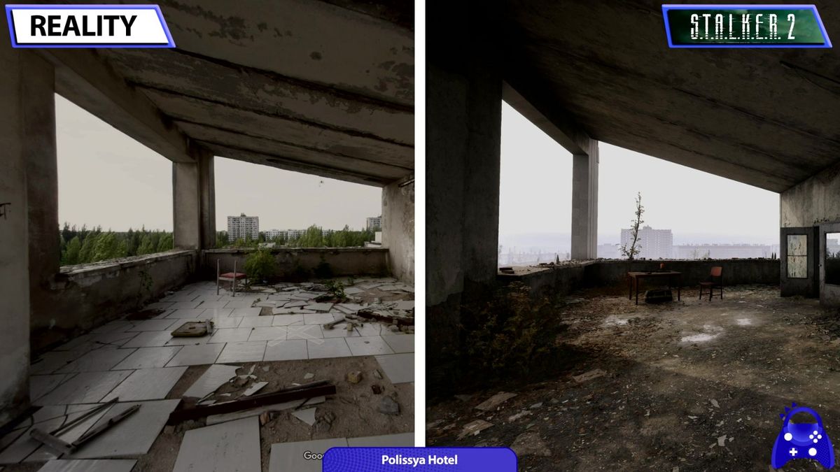 游戏中同一区域，建筑群与绿化分布精准