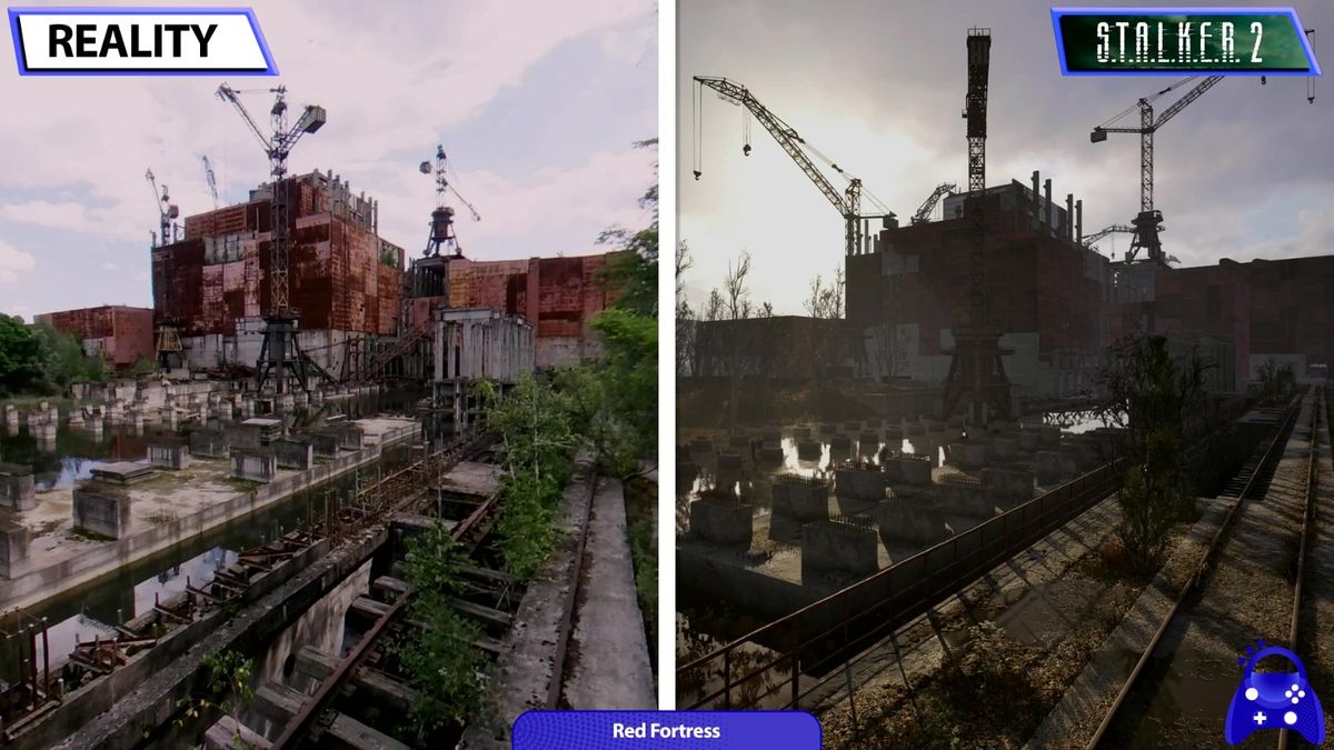 游戏中公交车场景，车身锈蚀与环境融合自然