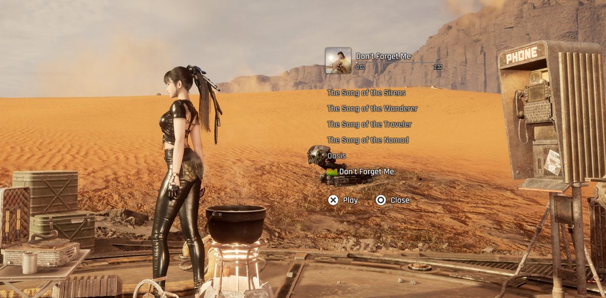 伊芙身穿新造型展示图，手持武器站立于战场，光影效果极具未来感