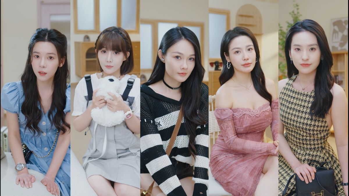 游戏主视觉图展示六位女主环绕主角的温馨场景，画面充满青春恋爱氛围