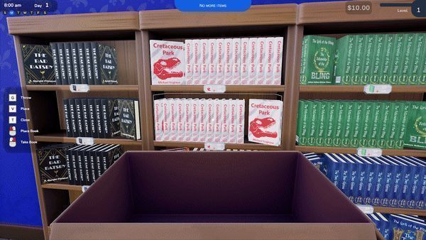 一只花猫趴在书架顶端打盹，下方有孩子仰头微笑观看，画面温馨治愈