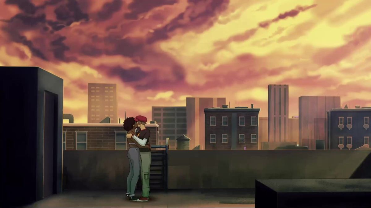 主角在时间隧道中穿梭，周围浮现出破碎的历史影像