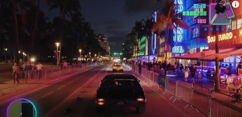 《GTA6》角色在酒吧内交谈，环境光影逼真