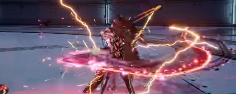 《剑星》游戏画面展示角色身穿战斗装甲在废墟城市中奔跑，背景为残破高楼与红色天空