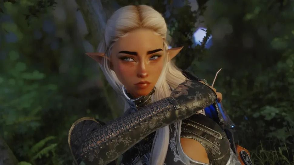 MOD制作者Kukielle创作的《上古卷轴5：天际》随从角色戴贡与凯瑟留斯在游戏中并肩作战的场景，画面展现精细建模与战斗互动细节