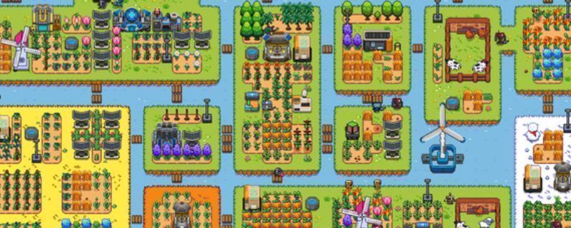 《海岛机器人农场》游戏主界面展示，画面中机器人正在绿色岛屿上耕作，背景为蔚蓝大海与晴朗天空，整体风格清新治愈