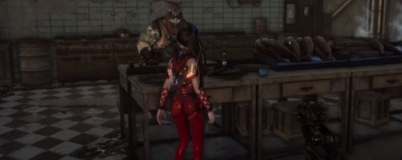 《剑星》中黑猫所在位置的场景，位于巴里鱼店右侧的垃圾袋旁，周围为小镇北部街道环境，画面呈现赛博朋克风格的建筑与灯光