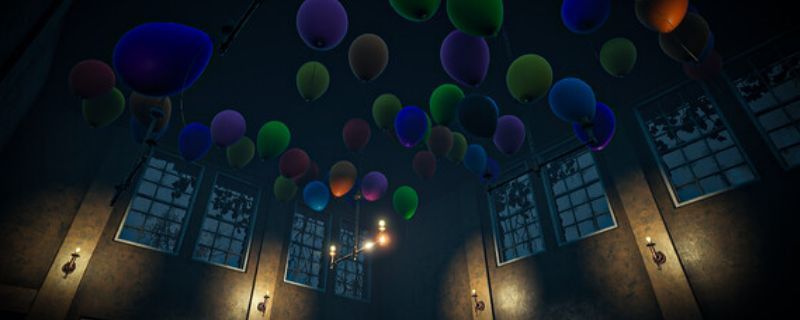 《Quadrofriend》游戏主界面展示，昏暗场景中隐约可见扭曲的人形轮廓，整体氛围阴森诡异