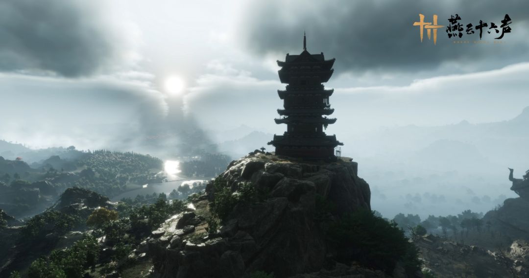 古庙内部结构与光影投射的精细呈现