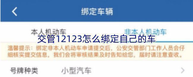 交管12123APP首页界面展示，突出机动车绑定功能入口