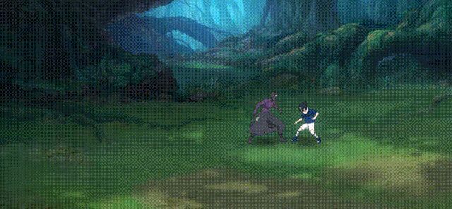 油女取根双手前推，喷出大片黑色毒尘，敌人被击退并倒地