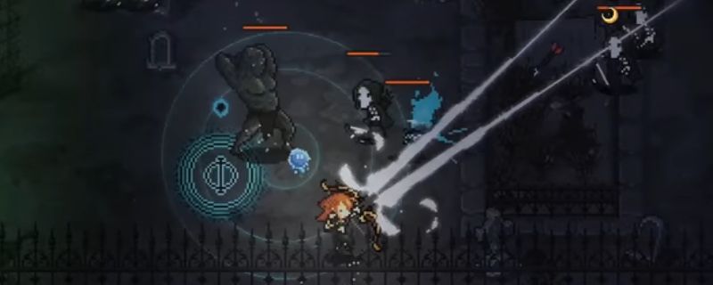 The Slormancer游戏中角色成功闪避敌方远程投射物与近战攻击的瞬间画面，角色身姿灵动，周围有明显的动作残影特效