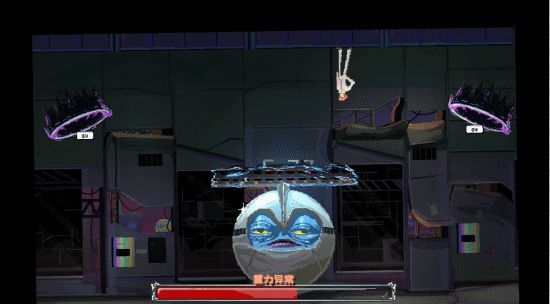 动态过场动画，巨手从天而降试图抓取主角，主角惊险跳跃躲避