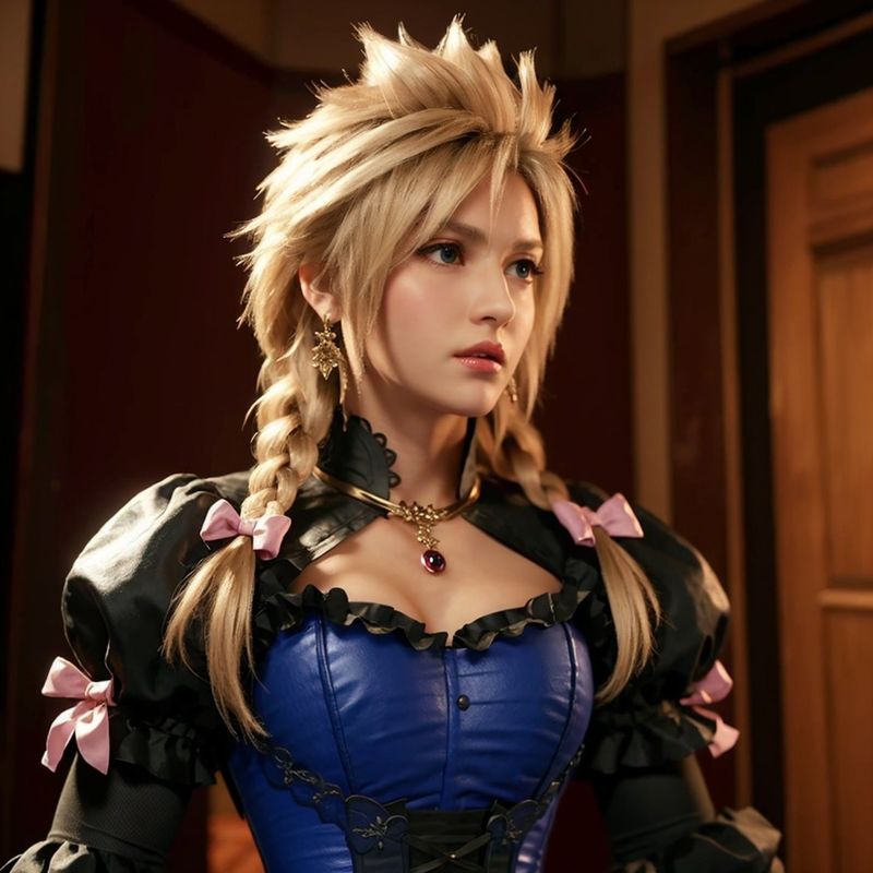 多名角色并列站姿图，包括巴雷特、尤菲和文森特，风格统一且极具视觉冲击力