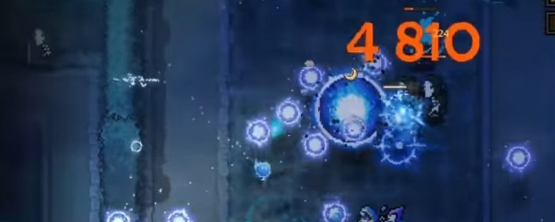 The Slormancer游戏中红色伤害数字显示先祖攻击触发，角色释放技能瞬间造成高额爆发