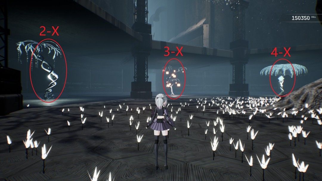 《Dolls Nest》区域划分示意图，清晰标注1-1至4-X的地理结构