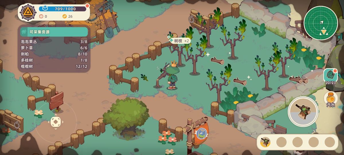 多枝树在梦境中的具体生长区域，地图上以深绿色树形图标标注密集分布点