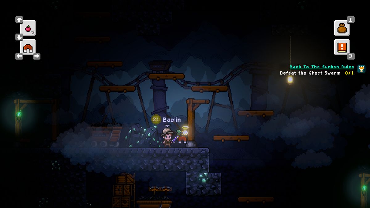 游戏中钓鱼战斗场景，主角贝林站在小船上，钓竿弯曲，水面炸起巨大水花，一条巨型鱼正猛烈挣扎