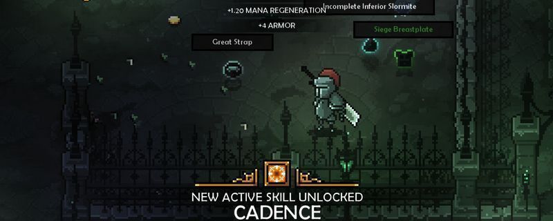 The Slormancer游戏中角色击败怪物后大量魔法装备与材料掉落的界面展示，背包中堆叠着蓝色品质以上的装备和资源