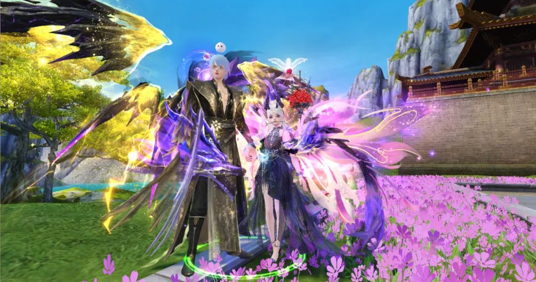 玩家与NPC互动场景，背景为经典地图‘大荒’，充满怀旧氛围