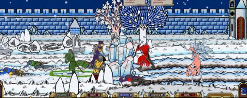 《圆桌传奇》游戏主视觉图，展示身披铠甲的骑士手持长剑立于城堡前，背景为黄昏下的圆桌大厅