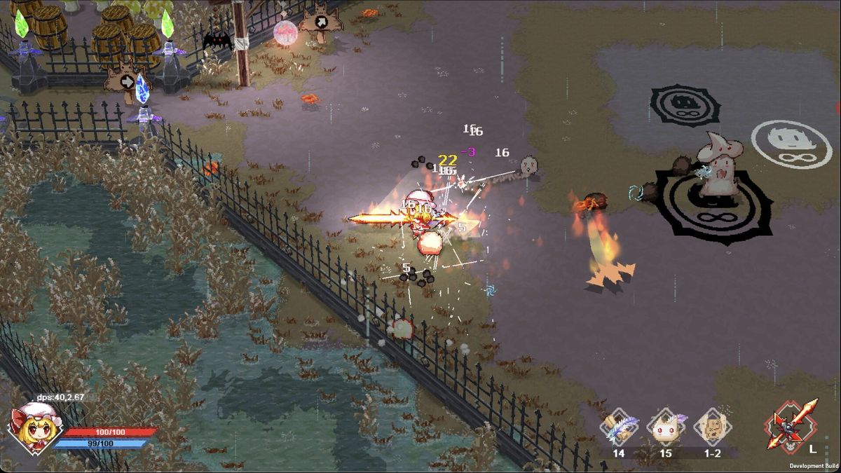 环境破坏效果展示，倒塌的灯笼与碎裂的石碑散落一地