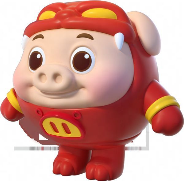 猪猪侠手持超级棒棒糖摆出战斗姿势，身后光芒四射，展现出正义英雄的气场