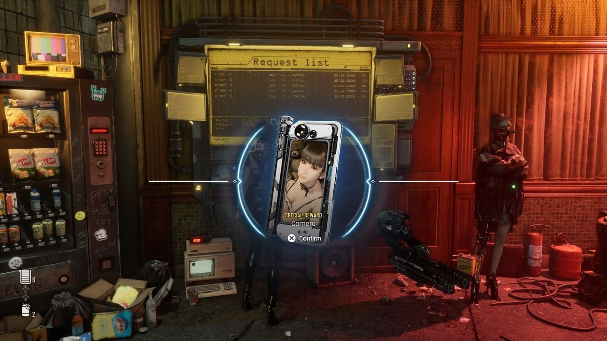 特写镜头下伊芙面部表情坚毅，眼部反光映出远处爆炸的火光