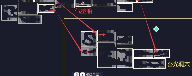 多洛可小镇湿地苔光洞穴外观，藤蔓缠绕，散发微光的苔藓点缀周围