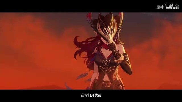 战斗场景中恰斯卡挥动武器，空中飞羽化作光刃，特效绚丽